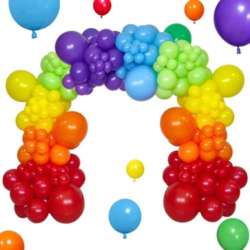 Miniatura 12 de Kit de arco de globos de color rosa claro, 111 piezas de globos de látex de 18, 12 y 5 pulgadas, guirnalda de globos de fiesta para cumpleaños, baby