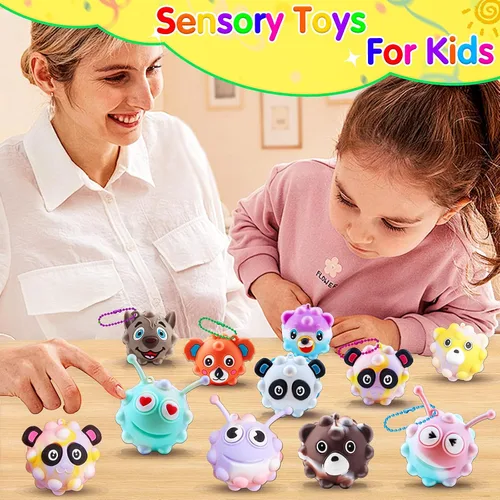 Miniatura 4 de Kiss Monkey Paquete de 24 recuerdos de fiesta para niños 3D Animal Pop, juguetes de caja del tesoro, bolsas de regalos para niños, rellenos