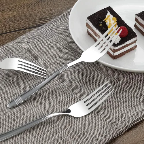 Miniatura 3 de Begale Tenedores de postre de acero inoxidable de 12 piezas, 6.8 pulgadas