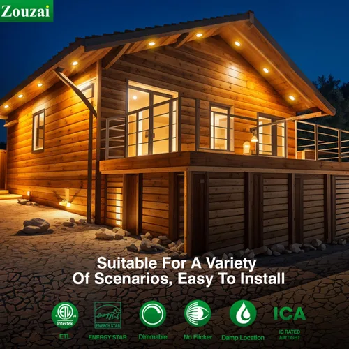 Miniatura 8 de zouzai Paquete de 1 lámpara de techo empotrable LED ultrafina de 4 pulgadas 5CCT con caja de conexiones, 2700K/3000K/3500K/4000K/5000K