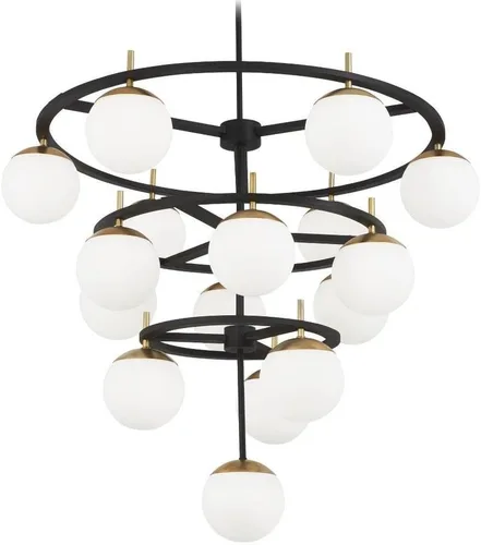 Miniatura 9 de George Kovacs P351-618 Alluria 1 lámpara colgante, 75 vatios en total, negro desgastado con oro otoñal