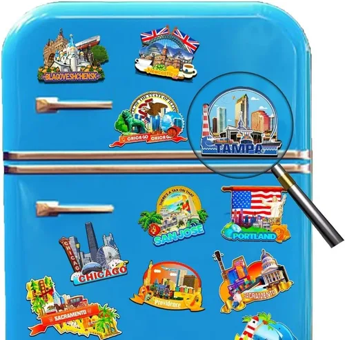 Miniatura 4 de Rosarito México - Imán para nevera con imán de madera 3D, monumentos coleccionables para viajes, decoración hecha a mano -2055