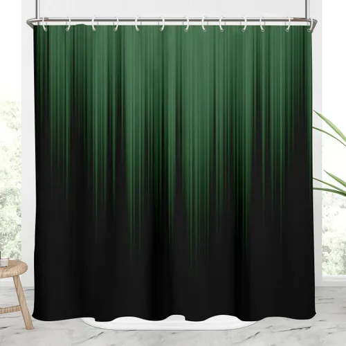 Miniatura 7 de AAtter - Cortina de ducha negra y gris con arte abstracto ombre gótico gótico estético para hombres, extra larga XL grande, de tela para decoración