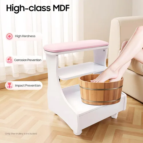 Miniatura 3 de Reposapiés de pedicura, manicura con ruedas, reposapiés de belleza para el hogar, reposapiés, pedicura, taburete para uso en el hogar y salón