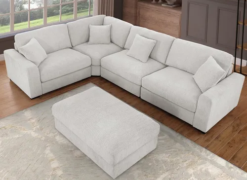 Sofá modular Cloud de 212 pulgadas con tumbona grande, profundo y cómodo, sofás seccionales en forma de L de gran tamaño para sala de estar, Blanco