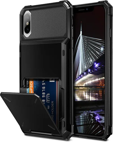 Vofolen Funda para iPhone Xs Max, con ranura para identificación, tarjetero de crédito, resistente a los arañazos, de doble capa, protección contra