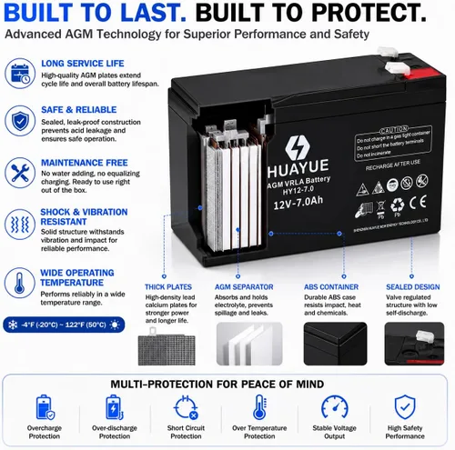 Miniatura 3 de Batería de plomo sellada recargable de 12 V 7ah VRLA SLA AGM Baterías recargables para almacenamiento de energía para el hogar terminales F2