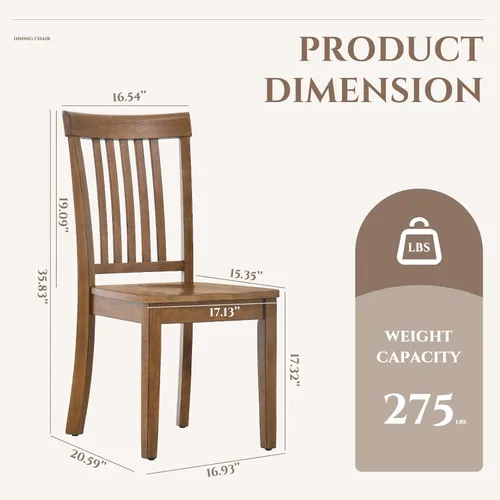 Miniatura 2 de COLAMY Juego de 6 sillas de comedor de madera, silla auxiliar de cocina Windsor con respaldo alto, sillas de comedor de granja para cocina, comedor