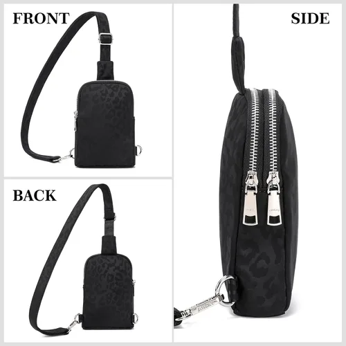Miniatura 7 de INICAT Bolsos cruzados pequeños de nailon para mujer, bolsa de 1 litro para hombre, bolsa de hombro, riñonera, artículos esenciales de viaje