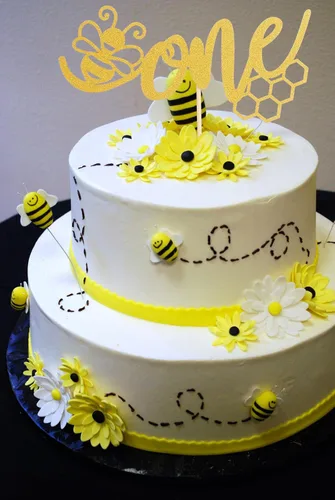 Miniatura 6 de One Bee - Decoración dorada para pastel de abejorro con purpurina – 1er cumpleaños, revelación de género, decoración de fiesta de baby shower