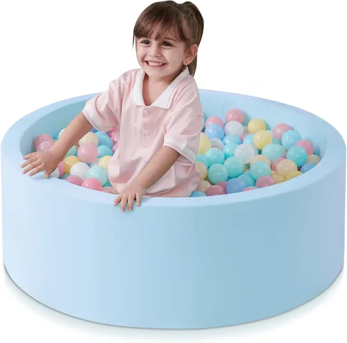 SHJADE Piscina de pelotas de espuma para niños pequeños, 35.4"x 11.8" Piscina de pelotas para niños, Piscina de pelotas redonda suave para bebés,