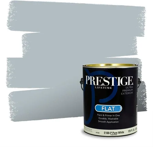 Miniatura 47 de Pintura Exterior + imprimación PRESTIGE, todo-en-uno, 1 galón, acabado mate, color comparable al Valspar* Royal Gray* VS151-Gris real