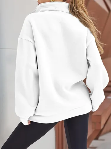 Miniatura 4 de Trendy Queen Womens Oversized Sweatshirts Hoodies Half Zip Pullover Fall Fashion Outfits 2023 Y2k Clothes