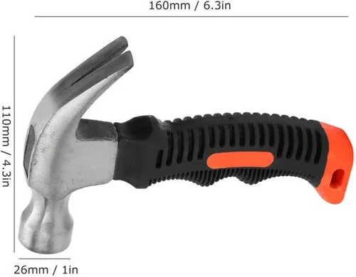 Miniatura 2 de Ajuste para martillo de clavos martillos mango ergonómico, herramienta portátil pequeña para el hogar, herramientas de mano para carpintería