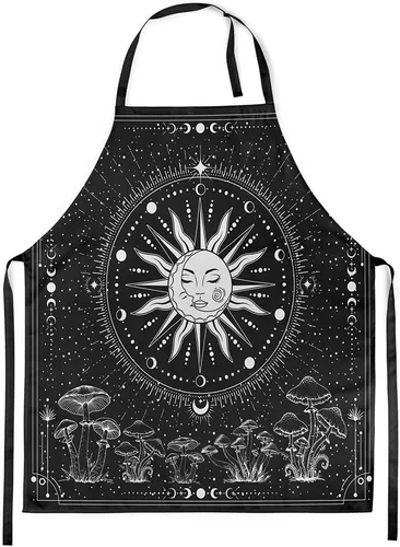 Miniatura 11 de Castle Fairy Delantal de chef negro impermeable delantales para cocinar hornear pintura