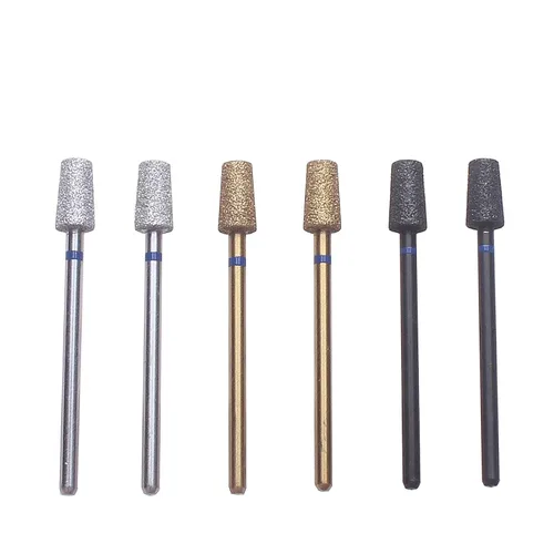 Miniatura 8 de Juego de brocas de cutícula de barril cónico con funda, 6 brocas de diamante profesional para preparación de uñas, herramienta eléctrica de uñas