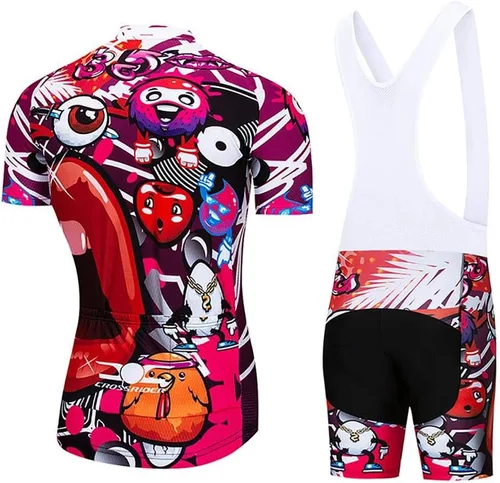 Miniatura 2 de MOXILYN Camiseta de ciclismo para hombre, kit de ciclismo de MTB y pantalones cortos de ciclismo con almohadilla de gel 20D, conjunto de ropa