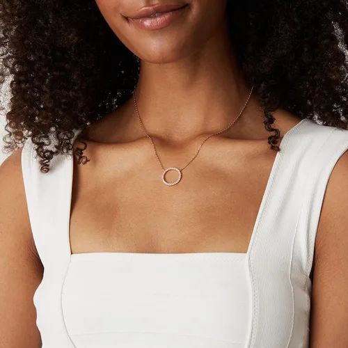 Miniatura 15 de PAVOI 14K Gold Plated Circle CZ Solitaire Necklace Elegant Bezel Pendant Dainty Cubic Zirconia Halo Choker Necklaces for Women
