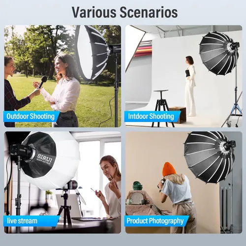 Miniatura 8 de SIRUI CS100B 100W bicolor LED luz de video, 2700K-6500K luz diurna iluminación continua, CRI 96, TLCI 98 3600Lux/m, montaje Bowens, control APP 12