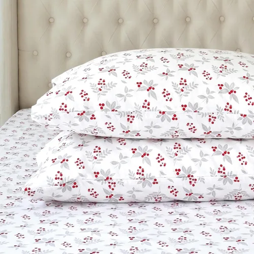 Miniatura 26 de Elegant Comfort Juego de sábanas de franela ultrasuave de 4 piezas 100% de algodón turco - Sábanas de franela navideñas de Navidad, de calidad