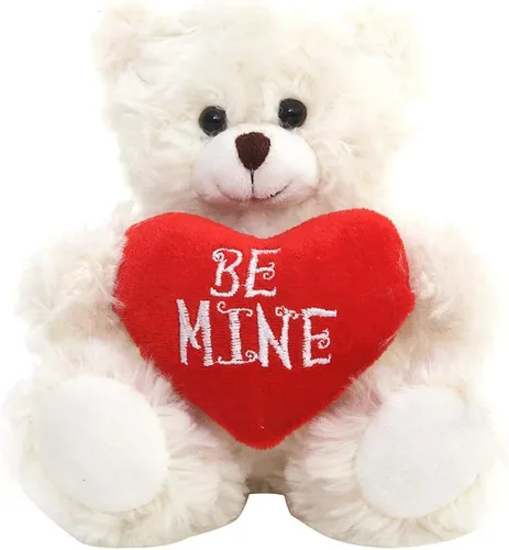 Miniatura 6 de Plushland Oso de Peluche Mocha Corazón - Sé Mío - Oso de Peluche para Niños y Adultos - Almohada de Corazón Bordado - Marrón - 6 pulgadas