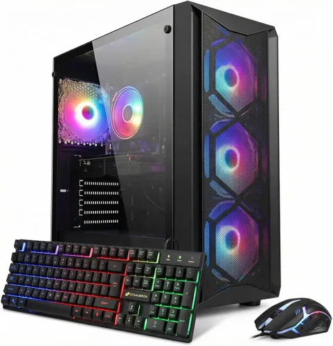 Miniatura 6 de STGAubron Computadora de Escritorio Gaming PC, AMD Ryzen 5 5600GT hasta 4.6G, Radeon RX 6500 4G, 16G DDR4, 1T SSD, WiFi 6 y BT 5.2, Ventilador RGB