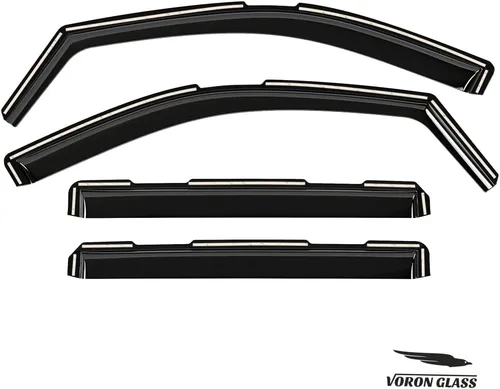 Miniatura 8 de Voron Glass Deflectores de lluvia extra duraderos en el canal para Chevrolet (Chevy) Silverado/GMC Sierra 2500HD/3500HD 2020-2026 de 2 filas y 4