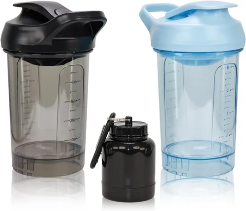 Miniatura 24 de Botella mezcladora de proteínas de 20 onzas, vasos mezcladores de proteínas a prueba de fugas para gimnasio, fitness y suplementos, material PETG