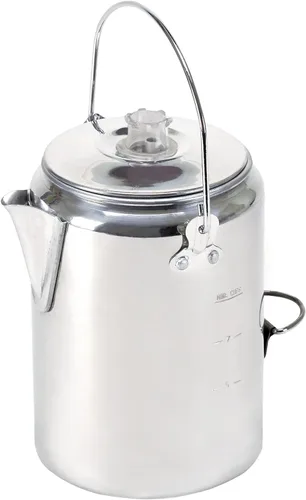 Cafetera percoladora de aluminio Stansport con asa de alambre