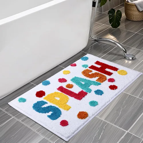 Miniatura 18 de Brush Your Teeth - Tapetes de baño de 17 x 24 pulgadas, suaves, absorbentes y antideslizantes, lavables a máquina con diseños de letras coloridas