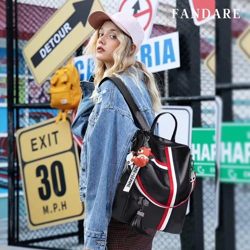 Miniatura 2 de FANDARE Mochila de moda para mujer, bolsas de hombro impermeables, mochilas antirrobo, Negro -, Classic