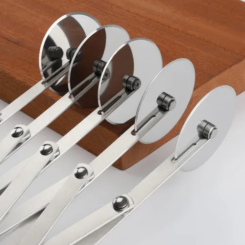 Miniatura 3 de Cortador de pastelería de acero inoxidable de 5 ruedas, rodillo de pasta expandible para fideos, pizza, corteza de pastel, divisor de galletas