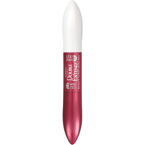 Miniatura 7 de L'Oreal Paris Máscara de pestañas de doble extensión con tubo, máscara de alargamiento de 2 pasos, a prueba de manchas, negro