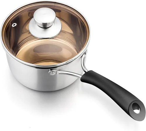 Miniatura 9 de P&P CHEF - Cacerola de 2 cuartos de galón, olla pequeña, cacerola de acero inoxidable con tapa, olla pequeña para cocinar en la cocina del hogar