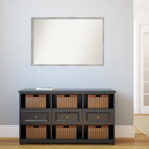 Miniatura 53 de Amanti Art Espejo de baño blanco para sobre el fregadero, 32 x 45 pulgadas, espejo de tocador rectangular blanco esbelto, marco de madera moderno