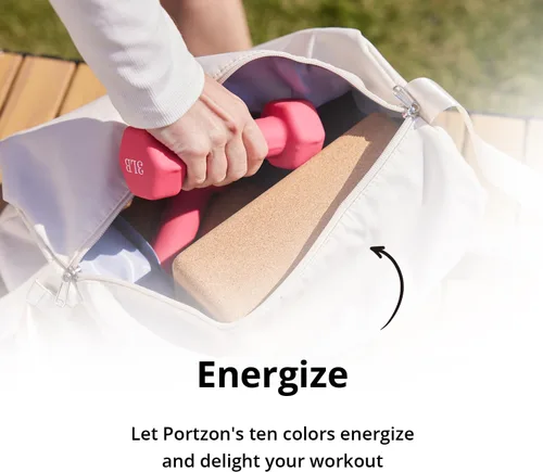 Miniatura 7 de Portzon Mancuernas con Pesos 10 Opciones de Colores Compatibles con Juego de 2 Mancuernas de Neopreno, 1-15 Libras, Antideslizantes, No se Ruedan