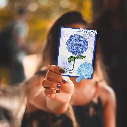 Miniatura 7 de PH PandaHall Sellos transparentes de hortensias, sellos de silicona con flores, sellos de goma para álbumes de fotos, tarjetas de vacaciones