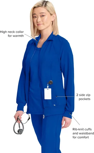 Miniatura 87 de Infinity by Cherokee 2391A - Chaquetas médicas con cremallera frontal para mujer, tela elástica en 4 direcciones