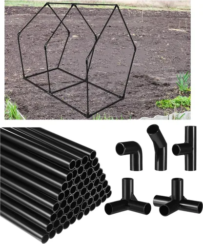 Miniatura 9 de Sawysine Juego de 102 proyectos de PVC para bricolaje, incluye 60 tubos de PVC de 24 pulgadas y 42 accesorios de tubería de conexión para primavera
