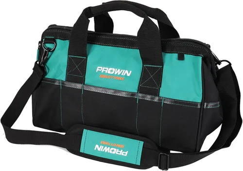 Miniatura 9 de Prowin Organizador de herramientas multibolsillo de 16 pulgadas con parte inferior impermeable de plástico, plegable, resistente, bolsa