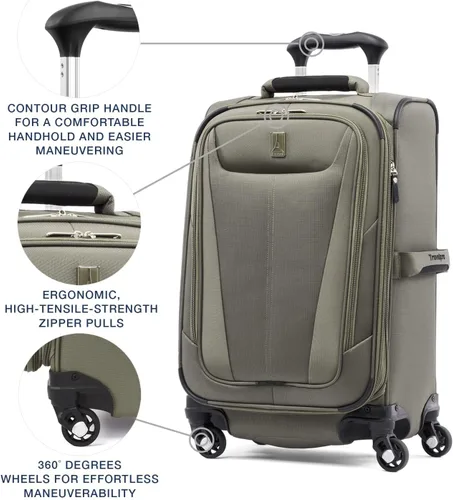 Miniatura 2 de Travelpro Maxlite - Maleta con ruedas giratorias extensible 5 lados suaves Verde pizarra 401176106