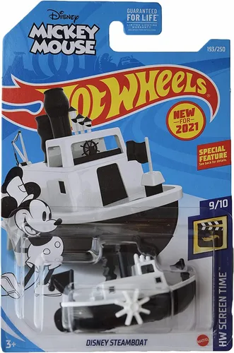 Hot Wheels Disney Steamboat, [Blanco/Negro] 193/250 Tiempo de pantalla 9/10