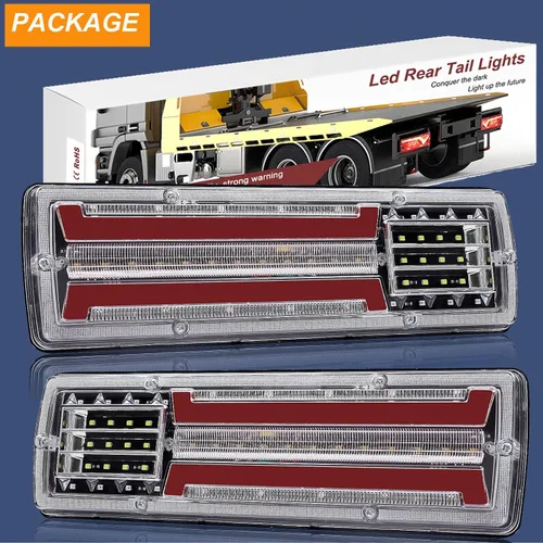 Miniatura 6 de jose2015 Luces traseras de remolque de 24 V, barra de luz trasera de camión de 11.4 pulgadas, súper brillante, 62 luces LED de señal de giro, luz