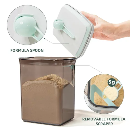 Miniatura 4 de Contenedor de fórmula para llevar, dispensador de fórmula para bebé de 2300ml hermético con cuchara y raspador, sin BPA, porta fórmulas para viajar