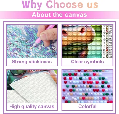 Miniatura 4 de Kits de pintura de diamantes para adultos, 5D DIY taladro redondo completo arte de diamantes peculiar hipopótamo pintura por números, kits