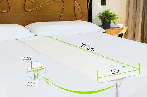 Miniatura 4 de Insieme 12 x 77 pulgadas Puente de cama Twin a King - Relleno de huecos para cama dividida King - Tela hipoalergénica - Blanco, delgado y sin