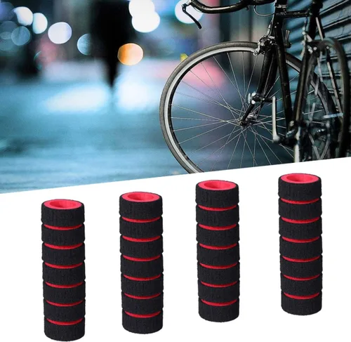 Miniatura 7 de BESPORTBLE Empuñaduras de bicicleta 2 pares para cubierta roja, repuesto de bicicleta de carreras, sin barra, manillar de motocicleta de montaña
