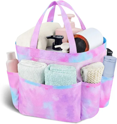 Miniatura 15 de Attmu Organizador de ducha de malla portátil, de secado rápido, bolsa de ducha colgante para dormitorio universitario, artículos esenciales de gran