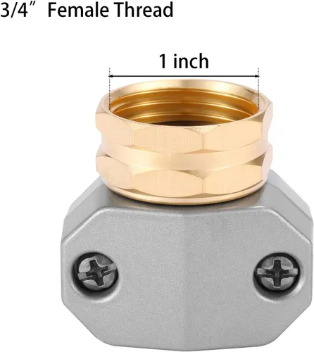 Miniatura 3 de Acoplamiento hembra de zinc y aluminio, se adapta a todos los accesorios de reparación de manguera de jardín de 5/8 pulgadas y 3/4 pulgadas, paquete