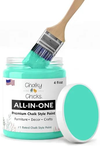Miniatura 160 de Chalky Chicks - Pintura mate a la tiza, no requiere lijado, 4 onzas líquidas, color gris oscuro (Gun Metal Gray), para muebles, pintura sin Gris